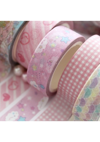 Suluboya Yıldızlı Stil Yaratıcı Güzel Kızın Kalbi Washi Bant Kawak Unicorn Gökyüzü Yapışkan Bant Dıy Scrapbooking Sticker Etiket Maskeleme Bandı (Yurt Dışından) indirimleri