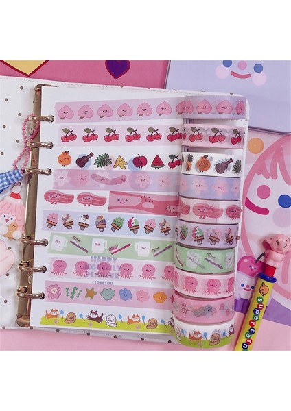 13N Tarzı Ins Sıcak Karikatür Meyve Hayvan ve Kağıt Yapışkan Bant 14 Model Kawaii Kore Washi Bant El Hesabı Dekoratif Maskeleme Bandı (Yurt Dışından) fiyatları