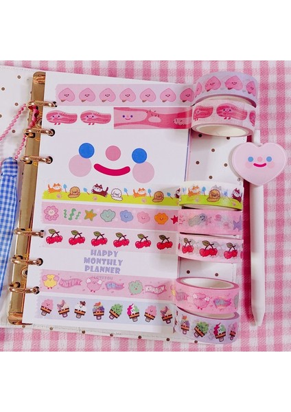 13N Tarzı Ins Sıcak Karikatür Meyve Hayvan ve Kağıt Yapışkan Bant 14 Model Kawaii Kore Washi Bant El Hesabı Dekoratif Maskeleme Bandı (Yurt Dışından) modelleri