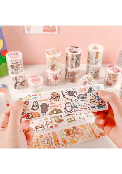 F Stili 50 mm * 3 M Kawaii Washi Bant Kore Çıkartmalar Tuz Tatlı Sevimli Karikatür Girlish Bullet Günlük Tutma Aksesuarları Karalama Defteri Deco Çıkartmalar (Yurt Dışından) modelleri