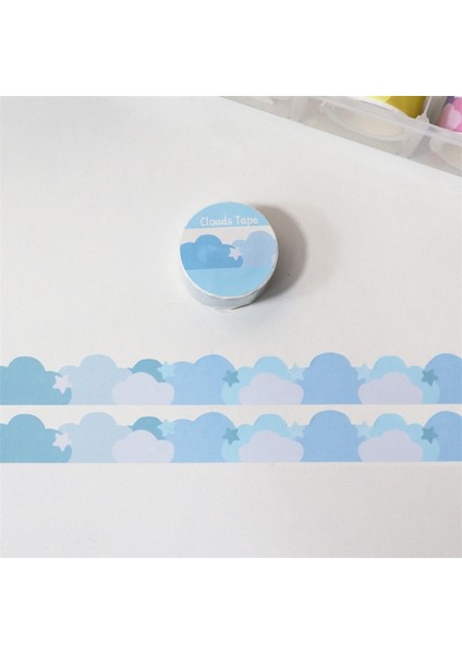 No.6 Tarzı Mınkys Yeni 5 M Kawai Yıldız Bulut Washi Bant Scrapbooking Dergisi Sahne Çerçeve Dekorasyon El Çadır Degrade Bulutlar Kağıt Bant (Yurt Dışından)