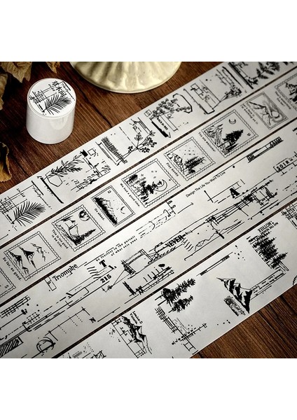 J 4CMX3M Stili Dimi Retro Pul Koleksiyonu Maskeleme Washi Bant Siyah Beyaz Dekoratif Yapışkan Bant Diy Scrapbooking Sticker Etiket (Yurt Dışından) fırsatları