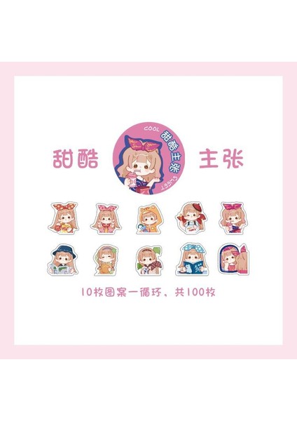 D Stili Rulo Kawaii Washi Maskeleme Bandı Sticker Sevimli Kız Yapışkanlı Etiket Karalama Defteri Günlük Tutma Sanat Projesi Mektup Kartı (Yurt Dışından)