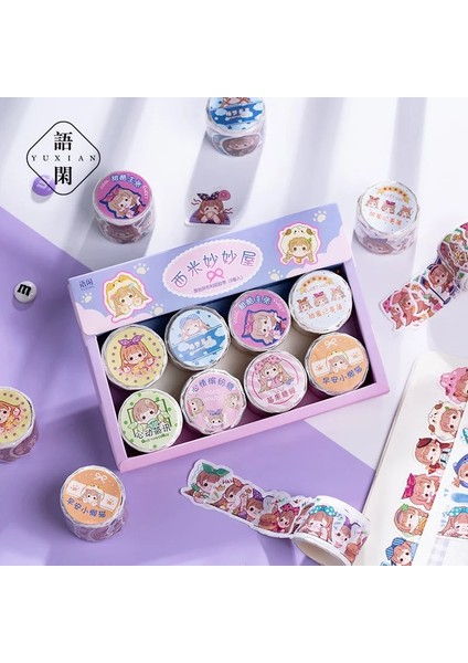 D Stili Rulo Kawaii Washi Maskeleme Bandı Sticker Sevimli Kız Yapışkanlı Etiket Karalama Defteri Günlük Tutma Sanat Projesi Mektup Kartı (Yurt Dışından) fiyatları