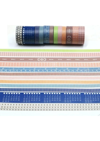 NO.629 Tarzı Yenı Sevimli 10 M Izgara Washi Bant Japon Kağıt Dıy Planlayıcısı Maskeleme Bandı Yapışkan Bantlar Çıkartmalar Dekoratif Kırtasiye Bantları (Yurt Dışından) indirimleri