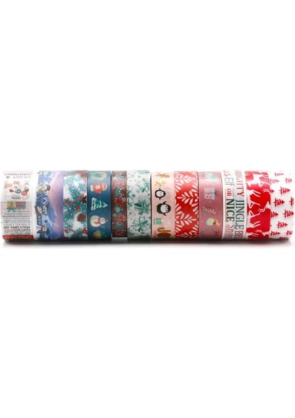 No.7 Tarzı Merry Christmas Folyo Maskeleme Washi Bant Dekoratif Yapışkan Bant Decora Diy Scrapbooking Sticker Etiket Kırtasiye (Yurt Dışından) fırsatları