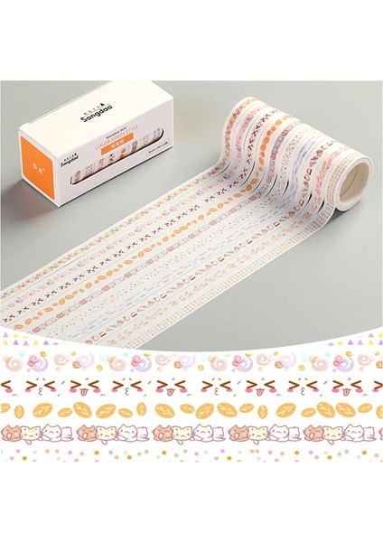 Bir Stil Çok Renkli Mini Washi Bant Scrapbooking Dekoratif Yapışkan Bantlar Kağıt Japon Kırtasiye Sticker (Yurt Dışından)