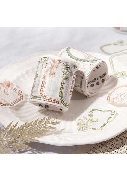 F Stili Rulo Washi Maskeleme Bandı Bitkiler Çiçekler Dekoratif Yazılabilir Vintage Bant Diy Dekor Planlayıcıları Için Scrapbooking Yapıştırıcı (Yurt Dışından) modelleri