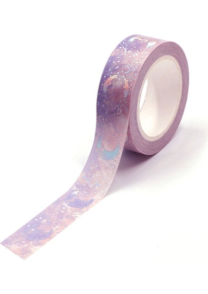 G218 Stili mm * 10M Altın Folyo Ay Ay Tutulması Tasarımları Washi Bant Geniş Yapışkan Yapışkan Bant Scrapbooking Albümü Dıy Dekoratif Bant (Yurt Dışından)