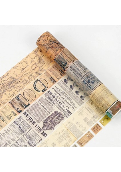 B Tarzı Yaratıcı Retro Gazete Haritası Gotik Dekoratif Yapıştırıcı Washi Dıy Scrapbooking Maskeleme Bandı Okul Ofis Tedarik (Yurt Dışından)