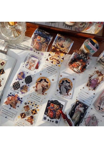 D Stili 4.8cm Geniş Retro Retrospect Serisi Maskeleme Washi Bant Eski Dekoratif Yapıştırıcı Pvc Bant Decora Diy Scrapbooking Sticker Etiket (Yurt Dışından)