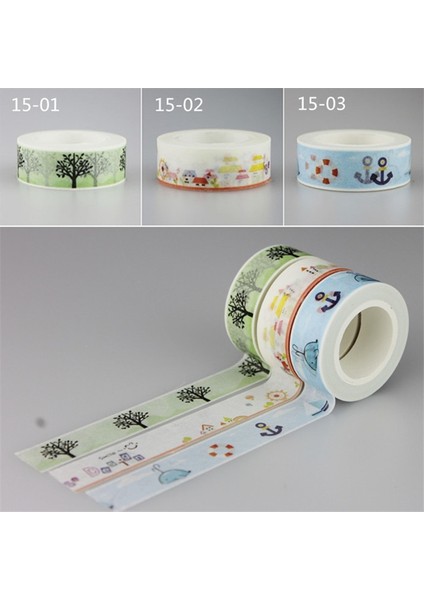 No.3 Tarzı 1 Adet Diy Şeker Sıcak Çiçek Bant Dekorasyon Rulo Diy Washi Dekoratif Yapışkan Kağıt Maskeleme Bandı Kendinden Yapışkanlı Bant Karalama Defteri Bandı (Yurt Dışından) indirimleri