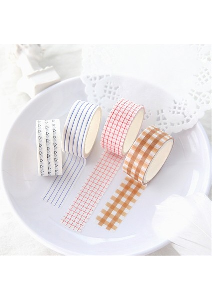 No.1 Tarzı Izgara Washi Bant Renkli Maskeleme Bandı Sevimli Washitape ve Cinta Adhesiva Decorativa Papeleria Kore Kırtasiye Plakband (Yurt Dışından) fırsatları