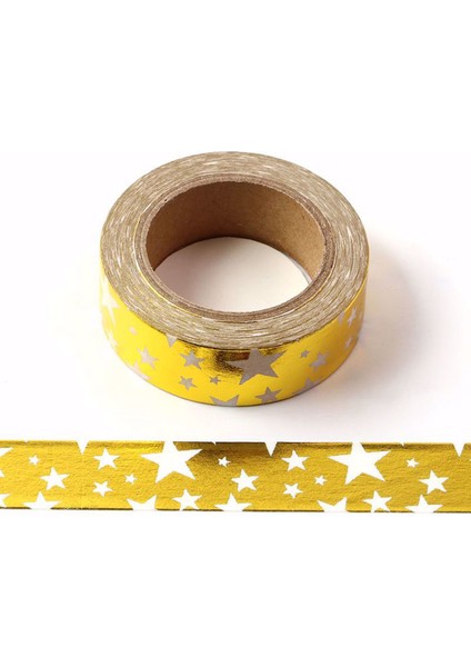 G8 Stili Yüksek Li Altın Folyo 10M Kağıt Bant Nokta, Şerit, Ananas, Kalp Noel Dekoratif Washi Bant 1 Adet (Yurt Dışından)