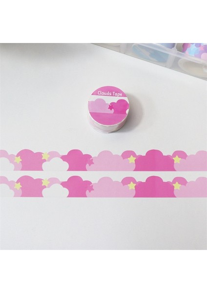No.4 Tarzı Mınkys Yeni 5 M Kawai Yıldız Bulut Washi Bant Scrapbooking Dergisi Sahne Çerçeve Dekorasyon El Çadır Degrade Bulutlar Kağıt Bant (Yurt Dışından)