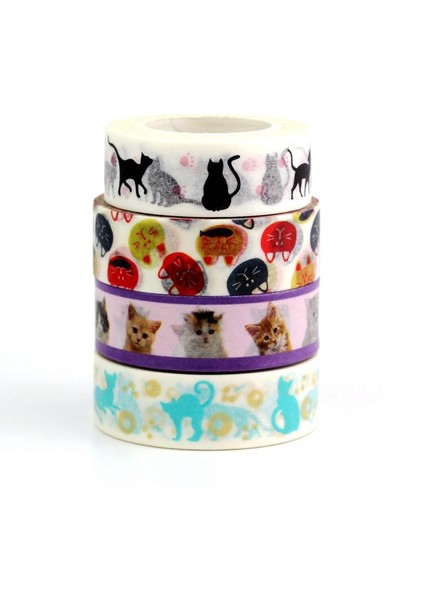 No.78 Stili 1 Adet 1.5c Sevimli Köpek ve Kedi Washi Bant Seti Japon Kağıt Planlayıcısı Maskeleme Bandı Yapışkan Bantlar Çıkartmalar Dekor Kırtasiye Bandı (Yurt Dışından) modelleri