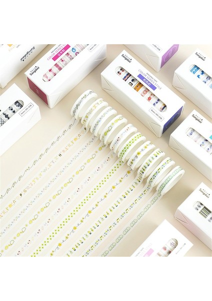 E Stili Çok Renkli Mini Washi Bant Scrapbooking Dekoratif Yapışkan Bantlar Kağıt Japon Kırtasiye Sticker (Yurt Dışından) fırsatları