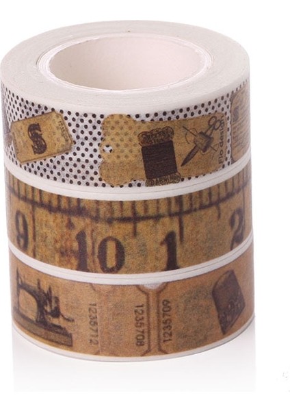 No.2 Tarzı Vintage Cetvel Washi Bant Bilet Maskeleme Bandı Etiketler Scrapbooking (Yurt Dışından)