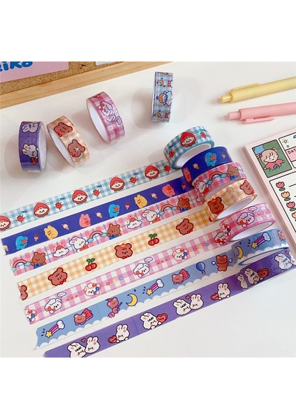 No.2 Tarzı Serin Karikatür Washi Bant Kağıt Dıy Dekoratif Yapışkanlı Kırtasiye Maskeleme Bantları Ofis Malzemeleri Washi Bantlar (Yurt Dışından) fiyatları