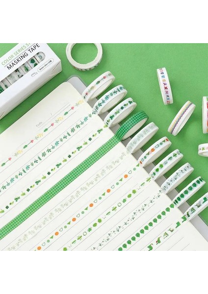 No.9 Tarzı Et Baskı Washi Bant 8mm Li Kırtasiye Diy Scrapbooking Fotoğraf Albümü Okul Araçları Karalama Defteri Kağıt Çıkartmalar Hediye (Yurt Dışından)