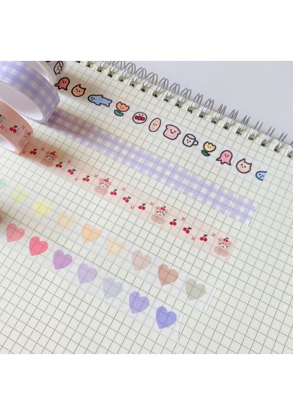 No.2 Tarzı 1 Adet Kawaii Retro Kalp Şekli Washi Bant Sevimli Yırtılabilir Kiraz Etiket Dıy El Hesabı Defter Karalama Defteri Dekorasyon Kırtasiye (Yurt Dışından) modelleri