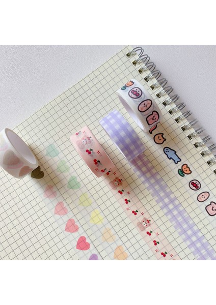 No.2 Tarzı 1 Adet Kawaii Retro Kalp Şekli Washi Bant Sevimli Yırtılabilir Kiraz Etiket Dıy El Hesabı Defter Karalama Defteri Dekorasyon Kırtasiye (Yurt Dışından) fırsatları