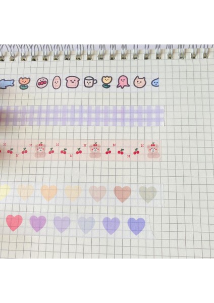 No.2 Tarzı 1 Adet Kawaii Retro Kalp Şekli Washi Bant Sevimli Yırtılabilir Kiraz Etiket Dıy El Hesabı Defter Karalama Defteri Dekorasyon Kırtasiye (Yurt Dışından) indirimleri