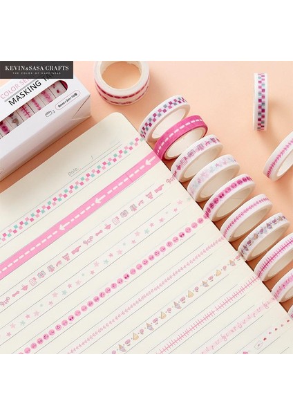 No.9 Tarzı Et Baskı Washi Bant 8mm Li Kırtasiye Diy Scrapbooking Fotoğraf Albümü Okul Araçları Karalama Defteri Kağıt Çıkartmalar Hediye (Yurt Dışından) fırsatları