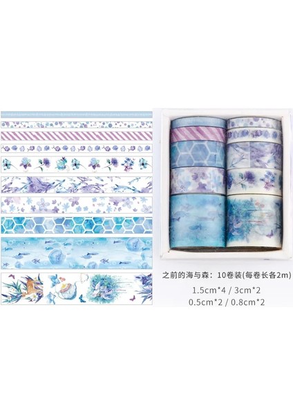 No.8 Stili Deniz ve Orman Serisi Washi Bant Seti Japon Kağıt Etiketler Scrapbooking Çiçek Yapıştırıcı Washitape Kırtasiye (Yurt Dışından) fiyatları