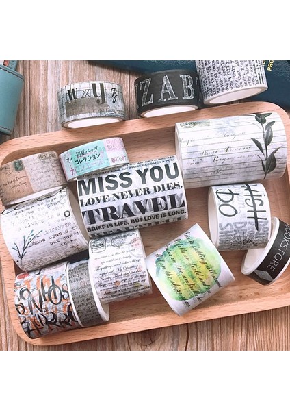 No.3 Tarzı Ingilizce Dergi Mektupları Washi Bant Dıy Scrapbooking Sticker Etiket Maskeleme Bandı Okul Ofis Tedarik Hediye Kırtasiye (Yurt Dışından)