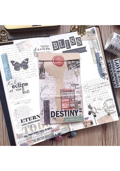 No.3 Tarzı Ingilizce Dergi Mektupları Washi Bant Dıy Scrapbooking Sticker Etiket Maskeleme Bandı Okul Ofis Tedarik Hediye Kırtasiye (Yurt Dışından) fırsatları
