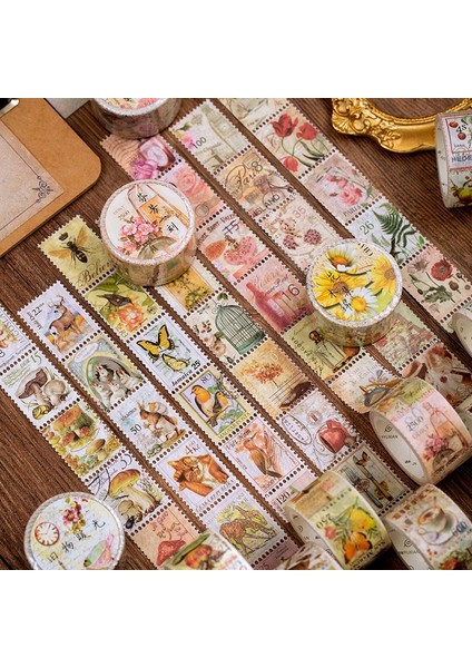 Bir Stil Fantastik Orman Serisi Vintage Damga Washi Bant Diy Günlüğü Etiket Dekoratif Karalama Defteri Not Defteri Kırtasiye Sticker Maskeleme Bandı (Yurt Dışından)