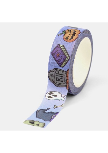 NO.1062 Stili Yeni M Dekoratif Kafatasları Örümcek Ağı Yarasa Cadılar Bayramı Washi Bant Seti Dıy Craft Planlayıcısı Yapıştırıcı Maskeleme Bandı Sevimli Kırtasiye (Yurt Dışından)