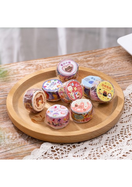 2-H Tarzı Rulo Çiçekler Petal Kalp Washi Bant Çıkartmalar Maskeleme Bandı El Sanatları Dıy Karalama Defteri Için Dekoratif Çıkartmaları (Yurt Dışından)