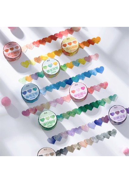 2-H Tarzı Rulo Çiçekler Petal Kalp Washi Bant Çıkartmalar Maskeleme Bandı El Sanatları Dıy Karalama Defteri Için Dekoratif Çıkartmaları (Yurt Dışından) indirimleri