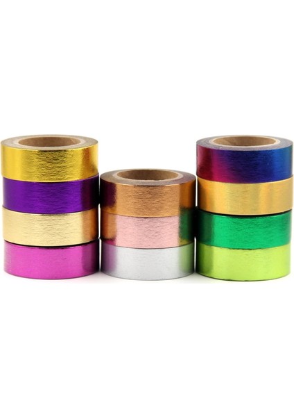 G168 Stili 1X15MM * 10M Altın Folyo Washi Bant Gümüşaltınbronzgülyeşilmor Renk Japon Kawaii Dıyscrapbooking Araçları Maskeleme Bandı (Yurt Dışından) fiyatları