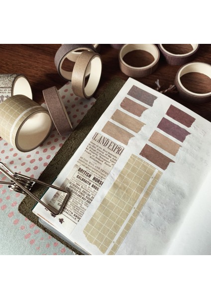 Noel Tarzı 10 Rulo Retro Saf Renk Maskeleme Bandı Etiket Orman Rengi Kolaj Önemsiz Dergi Malzemesi Deco Washi Bant Seti Dıy Scrapbooking (Yurt Dışından)