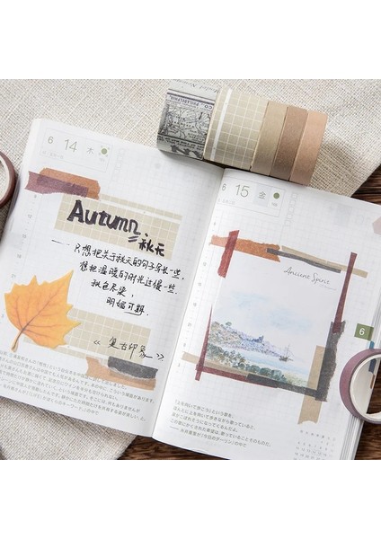 Noel Tarzı 10 Rulo Retro Saf Renk Maskeleme Bandı Etiket Orman Rengi Kolaj Önemsiz Dergi Malzemesi Deco Washi Bant Seti Dıy Scrapbooking (Yurt Dışından)