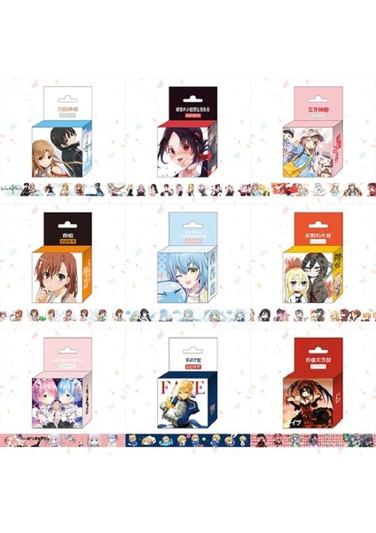 No.8 Stili 1.5cm * 5m Japon Anime Karikatür Washi Bant Yapışkan Bant Dıy Scrapbooking Sticker Etiket Maskeleme Bandı (Yurt Dışından) modelleri