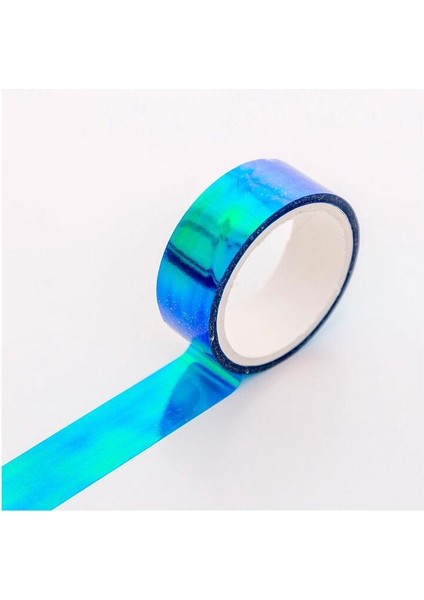 05 Lan Stili 1.5 cm Geniş Serin Kademeli Değişim Gökkuşağı Dekoratif Renkli Bant Dıy Scrapbooking Maskeleme Bandı Okul Ofis Tedarik (Yurt Dışından)