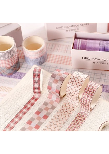 J Tarzı 6 Rollsbox Washi Bant Seti Basit Klasik Izgara Maskeleme Bandı Bullet Günlüğü Dergisi Scrapbooking Kırtasiye Bandı Okul Malzemeleri (Yurt Dışından) modelleri