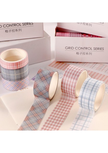 J Tarzı 6 Rollsbox Washi Bant Seti Basit Klasik Izgara Maskeleme Bandı Bullet Günlüğü Dergisi Scrapbooking Kırtasiye Bandı Okul Malzemeleri (Yurt Dışından) fırsatları