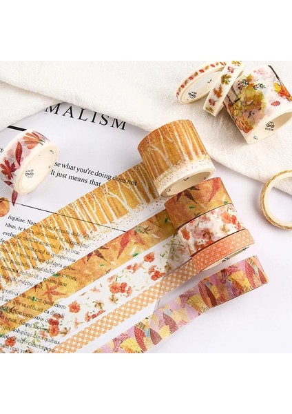 No.6 Tarzı Deniz ve Orman Serisi Washi Bant Seti Japon Kağıt Etiketler Scrapbooking Çiçek Yapıştırıcı Washitape Kırtasiye (Yurt Dışından)