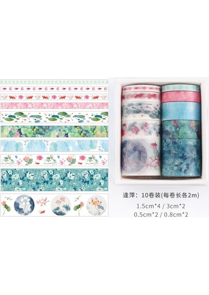 No.6 Tarzı Deniz ve Orman Serisi Washi Bant Seti Japon Kağıt Etiketler Scrapbooking Çiçek Yapıştırıcı Washitape Kırtasiye (Yurt Dışından)