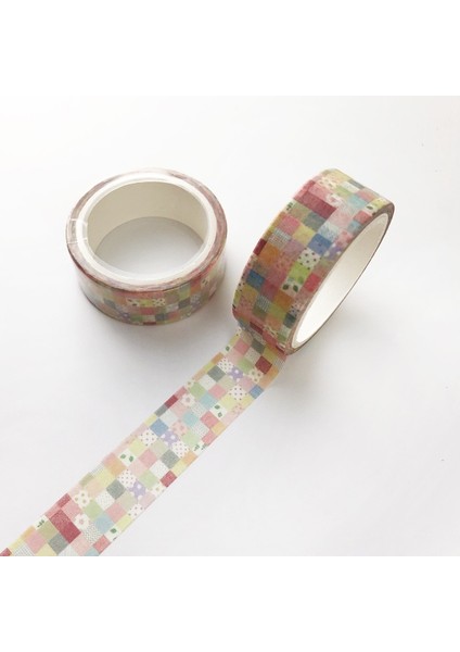 Renk Bulmaca Stili 18 Tasarımlar 1 Rulo Washi Maskeleme Bandı Kawaii Karikatür Bant Sevimli Dıy Dekorasyon Scrapbooking Kırtasiye Okul Malzemeleri 5 M (Yurt Dışından)