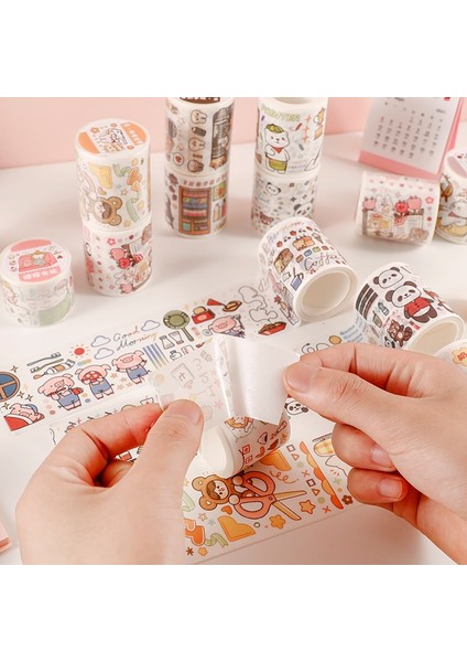 Bir Stil 50 mm * 3 M Kawaii Washi Bant Kore Çıkartmalar Tuz Tatlı Sevimli Karikatür Girlish Bullet Günlük Tutma Aksesuarları Karalama Defteri Deco Çıkartmalar (Yurt Dışından) indirimleri