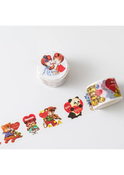 Nuannuanxiong Tarzı Lot Washi Maskeleme Bantları Hayvan Çilekli Kek Dekoratif Yapışkanlı Scrapbooking Kendi Başına Yap Kağıdı Japon Çıkartmaları 5 M (Yurt Dışından)