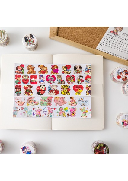 Nuannuanxiong Tarzı Lot Washi Maskeleme Bantları Hayvan Çilekli Kek Dekoratif Yapışkanlı Scrapbooking Kendi Başına Yap Kağıdı Japon Çıkartmaları 5 M (Yurt Dışından) indirimleri