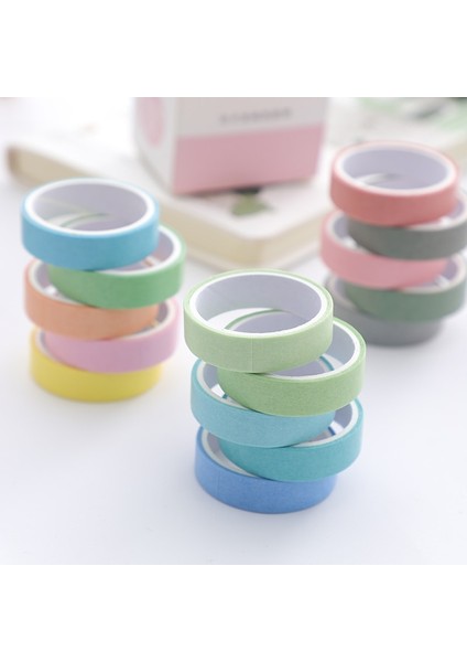 L Tarzı 5rollsbox Düz Renk Washi Bant Düzenleyici Dekoratif Maskeleme Bandı Seti Sevimli Scrapbooking Yapışkan Bant Okul Kırtasiye (Yurt Dışından) modelleri
