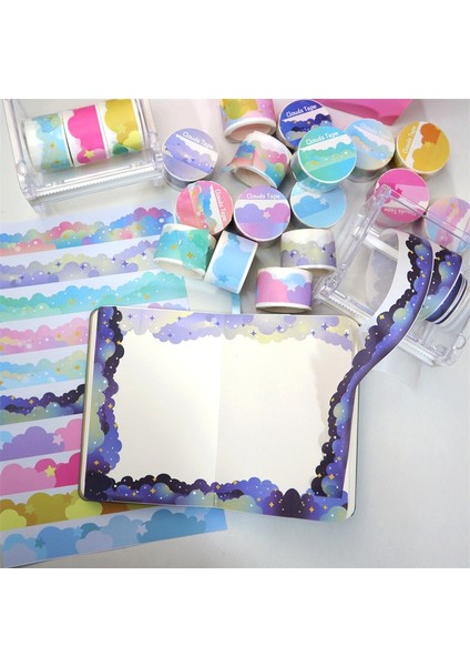 No.9 Tarzı 5 M Kore Ins Sevimli Yıldız Bulut Washi Maskeleme Bandı Scrapbooking Dergisi Dekoratif Yapışkan Bant El Kitabı Dıy Malzeme Kırtasiye (Yurt Dışından) modelleri
